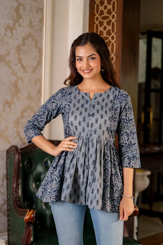 Weekend Savings Fiesta Women Grey Peplum Tunic