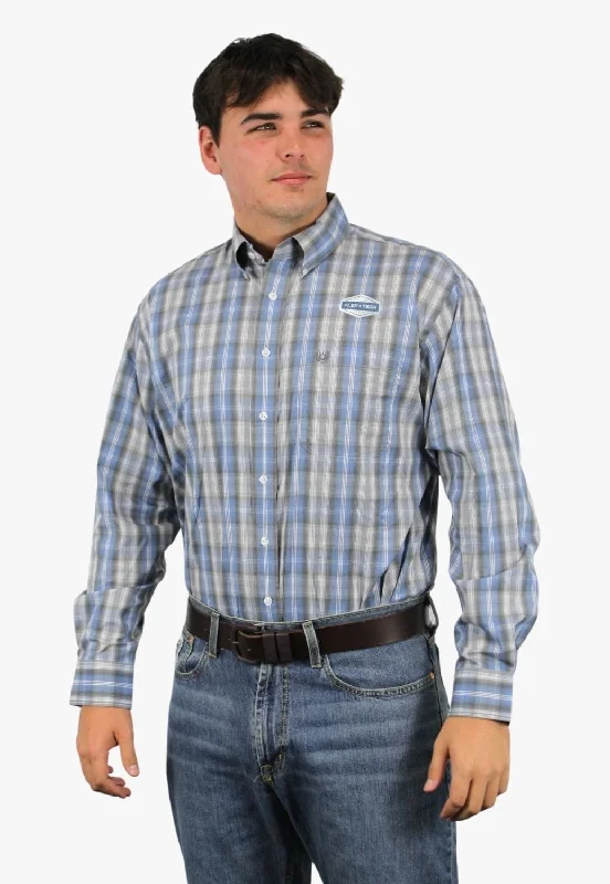 Rough Stock Mens Plaid Long Sleeve Shirt