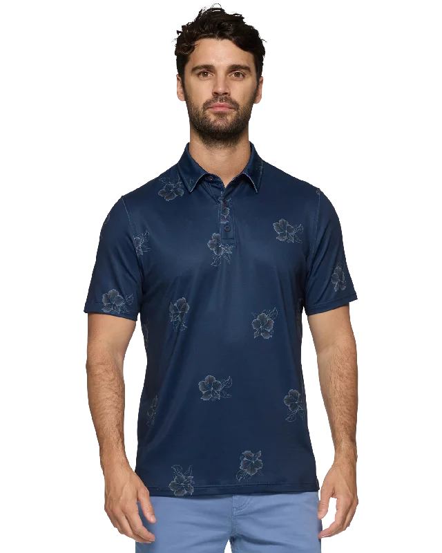 MVP FALLSBURG HIBISCUS PRINT PERFORMANCE POLO