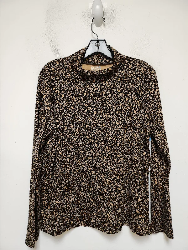 Weekend Offers That Dazzle Top Long Sleeve By Croft And Barrow In Black & Brown, Size: L