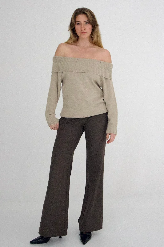 Now or Never Suzanne Off Shoulder Knitted Top