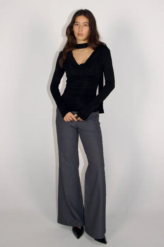 New Deal Sadie Cowl-neck Scarf Long Sleeve Top