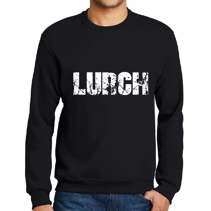 Men's Printed Graphic Sweatshirt Popular Words LURCH Deep Black