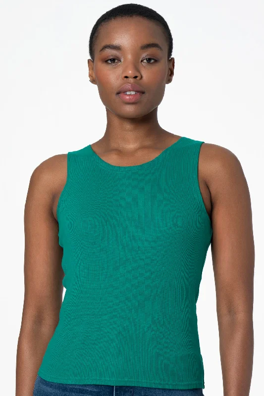 Midnight Madness Ribbed Tank _ 143377 _ Green