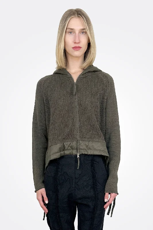 Weekend Bargains to Grab Padded Hem Flared Cardigan - Jungle