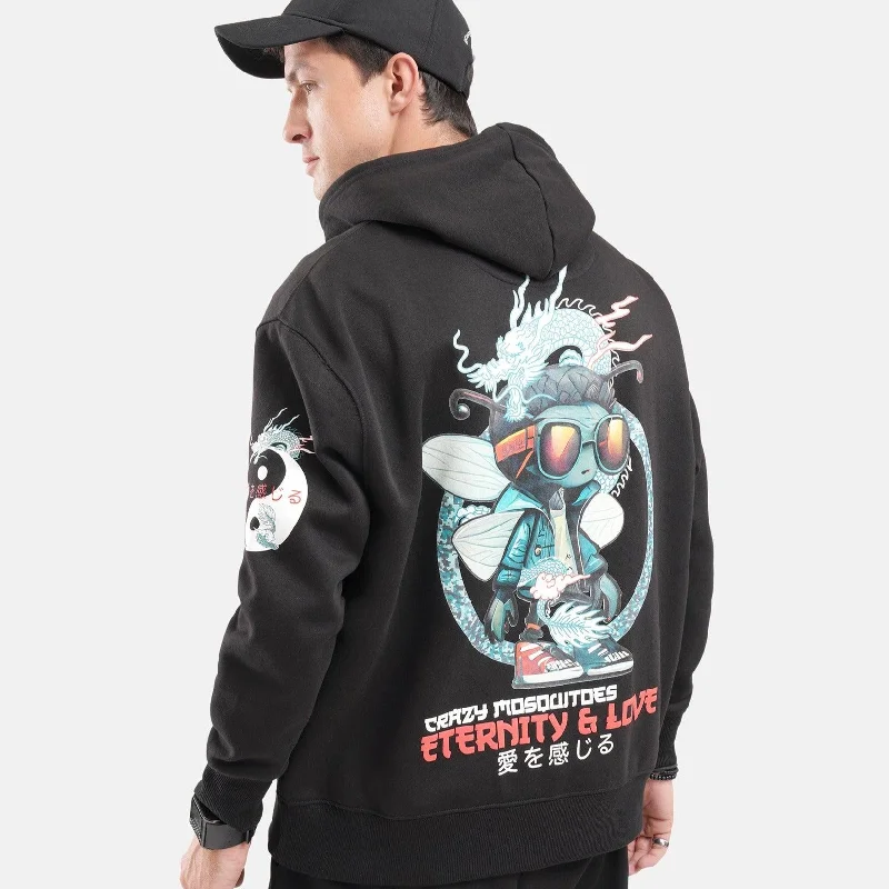 Dragon Regular Fleece Hoodie in Black