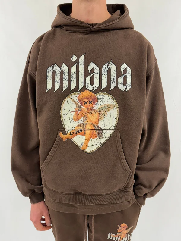 Washed Brown Cherub Heavyweight Hoodie.