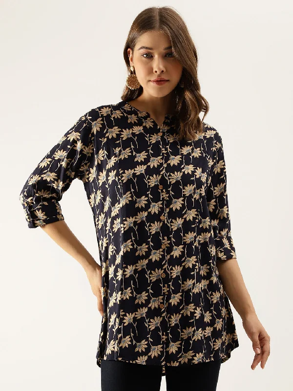 Early Access Floral Printed Rayon Shirt type Top for Women