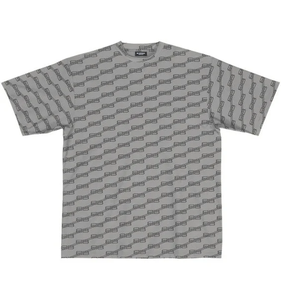 BA - Men 'Grey' Balenciaga Logo Printed Oversized T-Shirt BA823