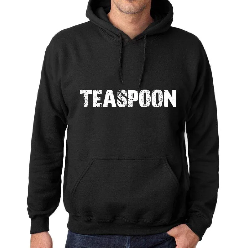 Men's Women's Unisex Printed Graphic Cotton Hoodie Soft Heavyweight Hooded Sweatshirt Pullover Popular Words TEASPOON Deep Black