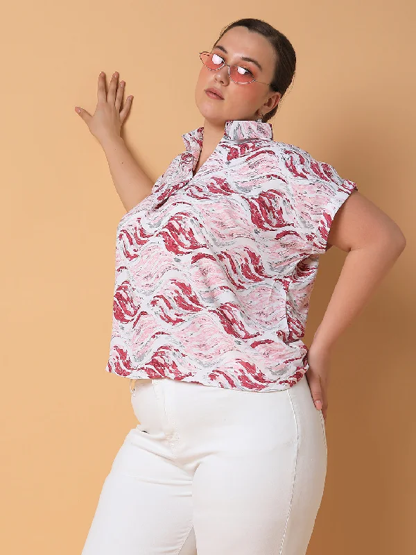 Sale Event Women Abstract Pink Top