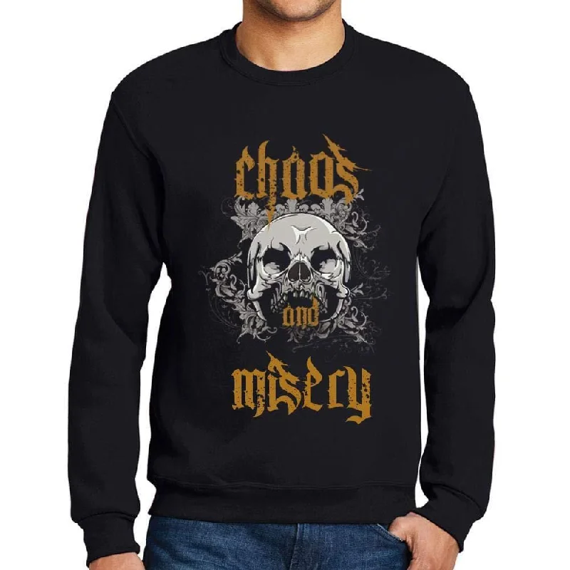 Ultrabasic - Homme Imprimé Graphique Sweat-Shirt Chaos and Misery Noir Profond