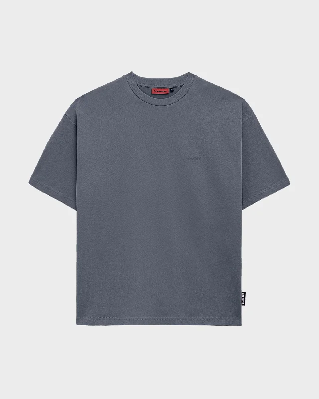 10119 Tee Embroidery Steel Grey