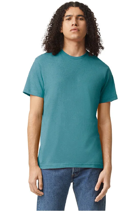 American Apparel Mens CVC Short Sleeve Crewneck T-Shirt - Heather Arctic Blue