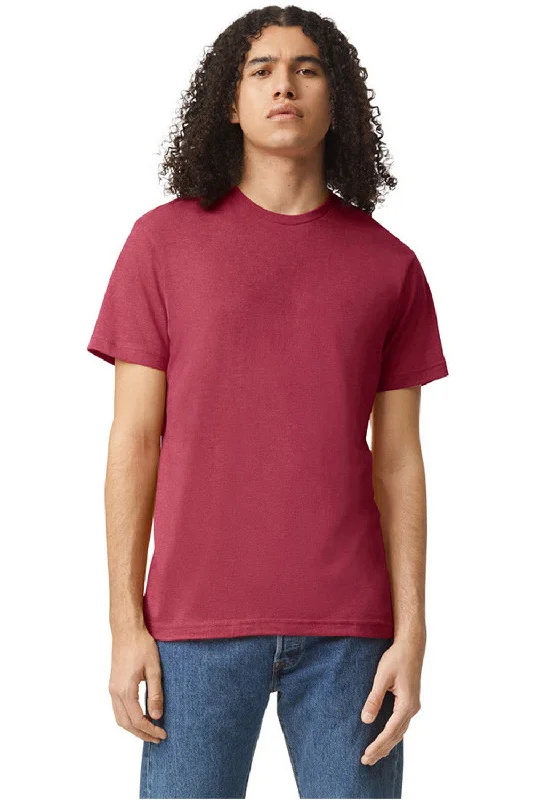 American Apparel Mens CVC Short Sleeve Crewneck T-Shirt - Heather Cardinal Red