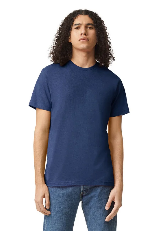 American Apparel Mens CVC Short Sleeve Crewneck T-Shirt - Heather Indigo Blue