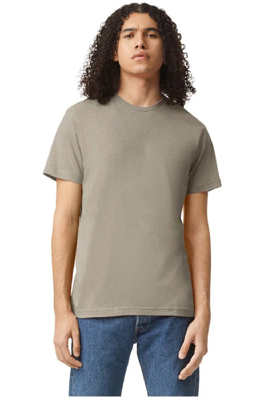 American Apparel Mens CVC Short Sleeve Crewneck T-Shirt - Heather Khaki Brown