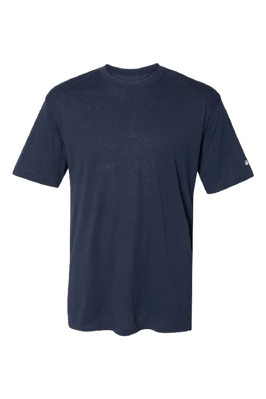 Badger Mens Performance Moisture Wicking Short Sleeve Crewneck T-Shirt - Navy Blue