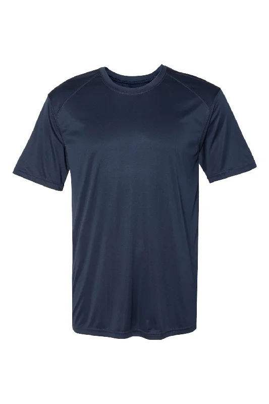 Badger Mens Ultimate SoftLock Moisture Wicking Short Sleeve Crewneck T-Shirt - Navy Blue