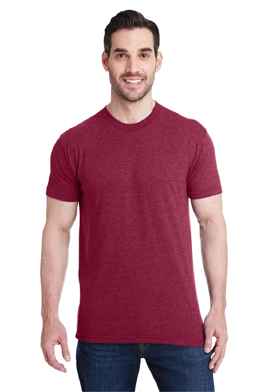 Bayside Mens USA Made Short Sleeve Crewneck T-Shirt - Burgundy