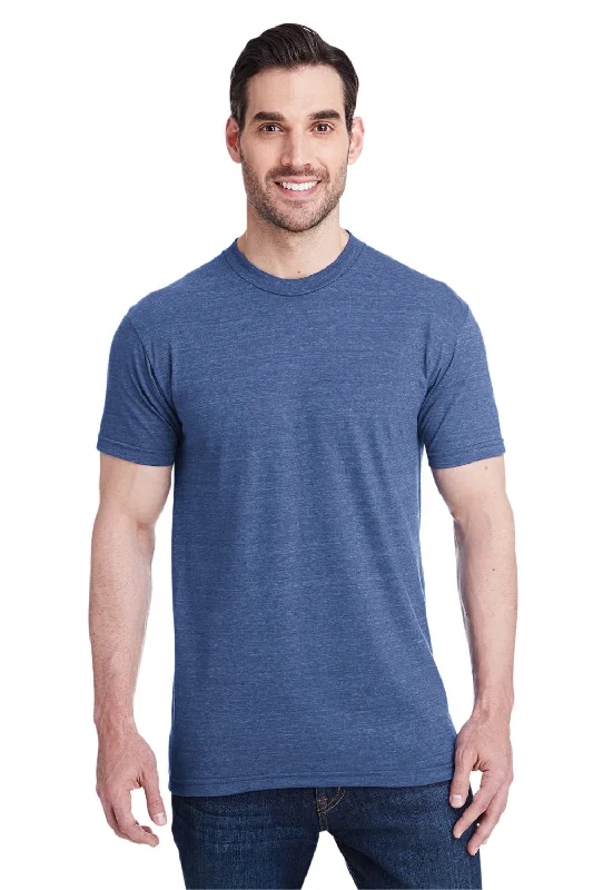 Bayside Mens USA Made Short Sleeve Crewneck T-Shirt - Denim Blue