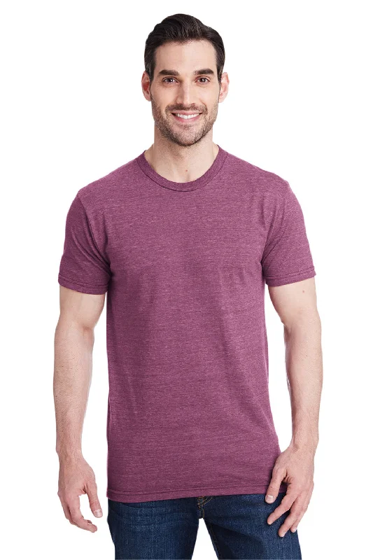 Bayside Mens USA Made Short Sleeve Crewneck T-Shirt - Maroon