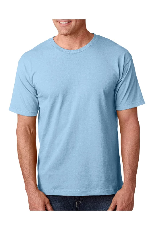 Bayside Mens USA Made Short Sleeve Crewneck T-Shirt - Light Blue