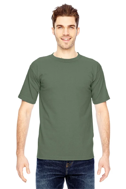 Bayside Mens USA Made Short Sleeve Crewneck T-Shirt - Army Green