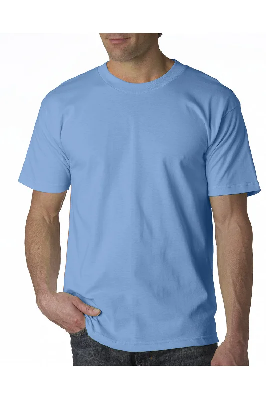 Bayside Mens USA Made Short Sleeve Crewneck T-Shirt - Carolina Blue