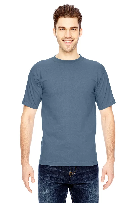 Bayside Mens USA Made Short Sleeve Crewneck T-Shirt - Denim Blue