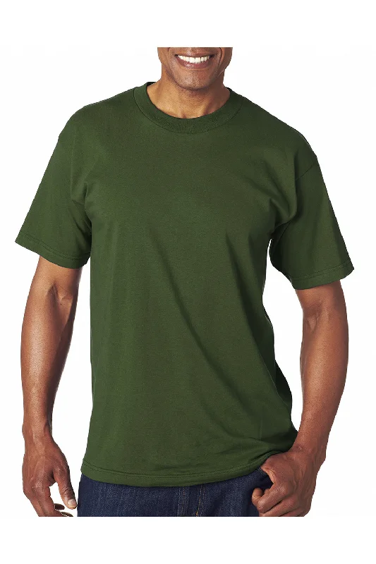 Bayside Mens USA Made Short Sleeve Crewneck T-Shirt - Forest Green