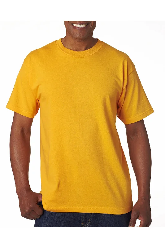 Bayside Mens USA Made Short Sleeve Crewneck T-Shirt - Gold