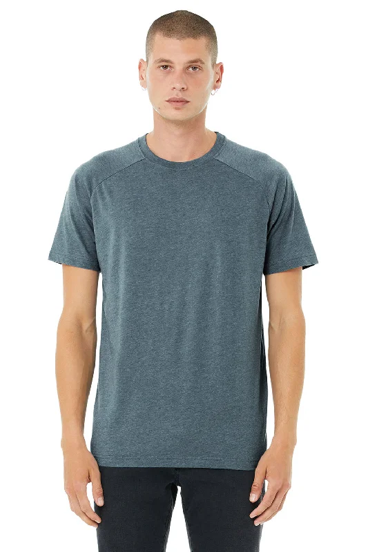 Bella + Canvas Mens CVC Raglan Short Sleeve Crewneck T-Shirt - Heather Slate