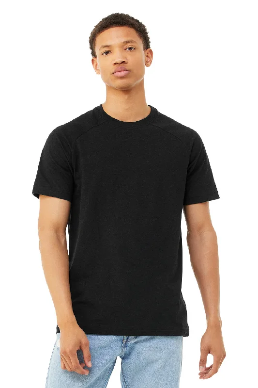 Bella + Canvas Mens CVC Raglan Short Sleeve Crewneck T-Shirt - Solid Black