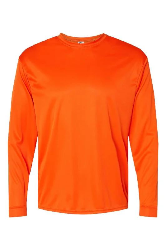 C2 Sport Mens Performance Moisture Wicking Long Sleeve Crewneck T-Shirt - Burnt Orange