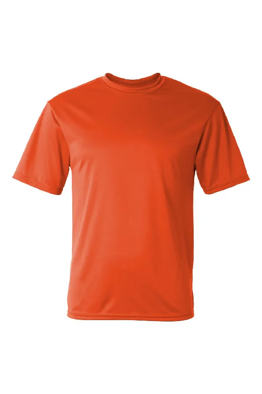 C2 Sport Mens Performance Moisture Wicking Short Sleeve Crewneck T-Shirt - Burnt Orange