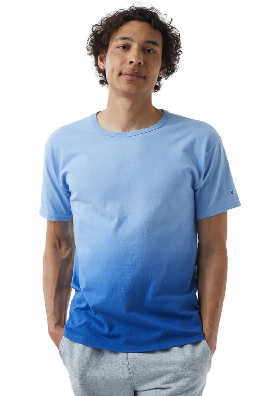 Champion Mens Dip Dye Short Sleeve Crewneck T-Shirt - Royal Blue Ombre