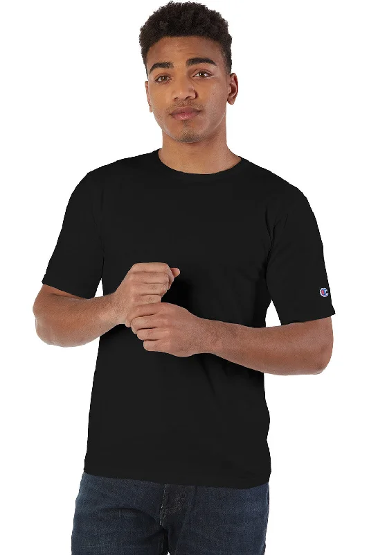 Champion Mens Garment Dyed Short Sleeve Crewneck T-Shirt - Black