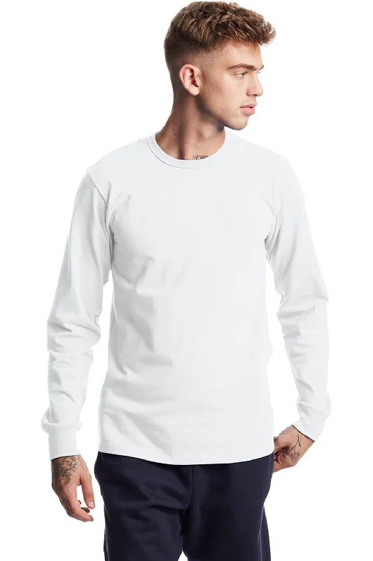 Champion Mens Heritage Long Sleeve Crewneck T-Shirt - White