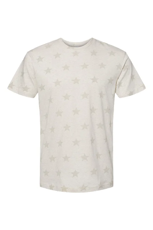 Code Five Mens Star Print Short Sleeve Crewneck T-Shirt - Heather Natural