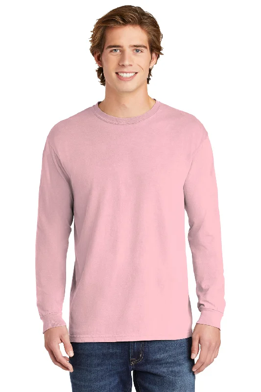 Comfort Colors Mens Long Sleeve Crewneck T-Shirt - Blossom Pink