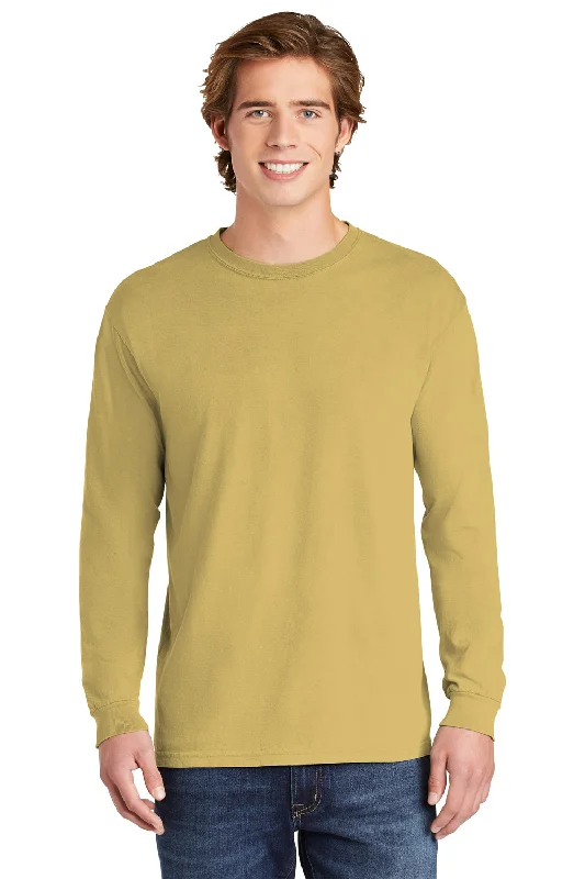 Comfort Colors Mens Long Sleeve Crewneck T-Shirt - Mustard Yellow