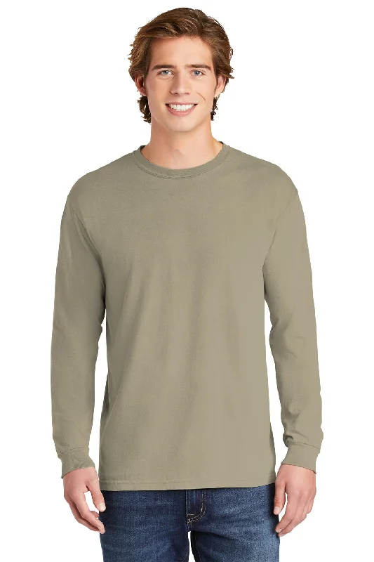 Comfort Colors Mens Long Sleeve Crewneck T-Shirt - Sandstone