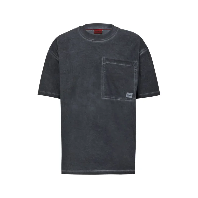 Cotton-jersey oversize-fit T-shirt with logo patch