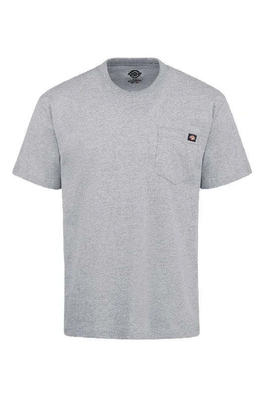 Dickies Mens Traditional Short Sleeve Crewneck T-Shirt w/ Pocket - Heather Grey