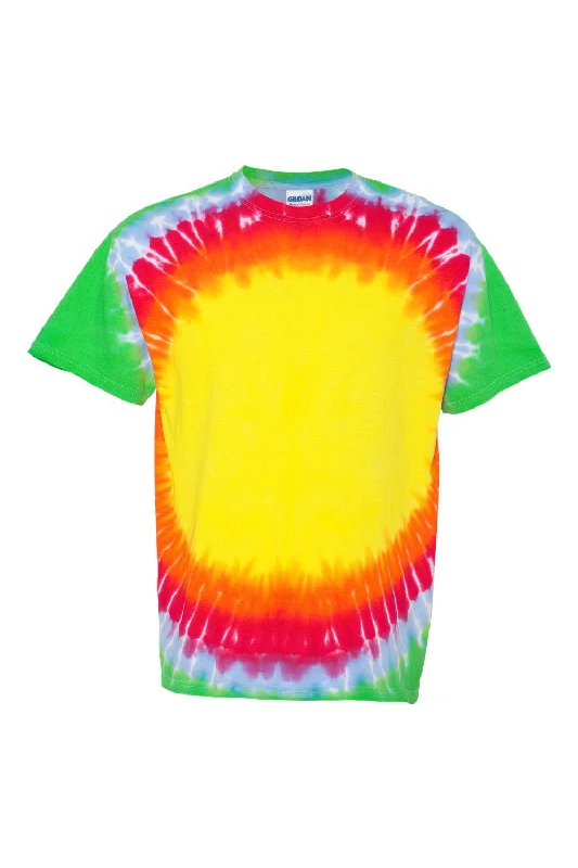 Dyenomite Mens Bullseye Tie Dyed Short Sleeve Crewneck T-Shirt - Teardrop