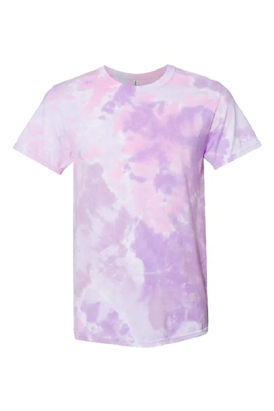 Dyenomite Mens Dream Tie Dyed Short Sleeve Crewneck T-Shirt - Cotton Candy