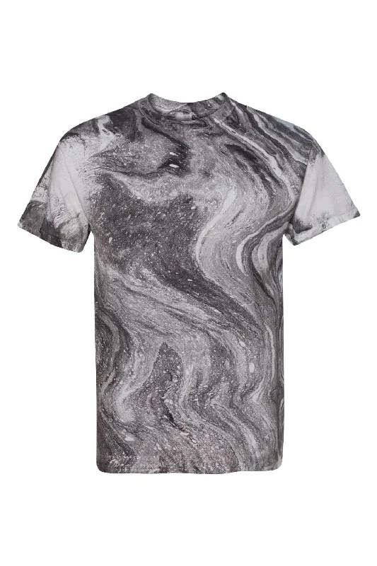 Dyenomite Mens Marble Tie Dyed Short Sleeve Crewneck T-Shirt - Black