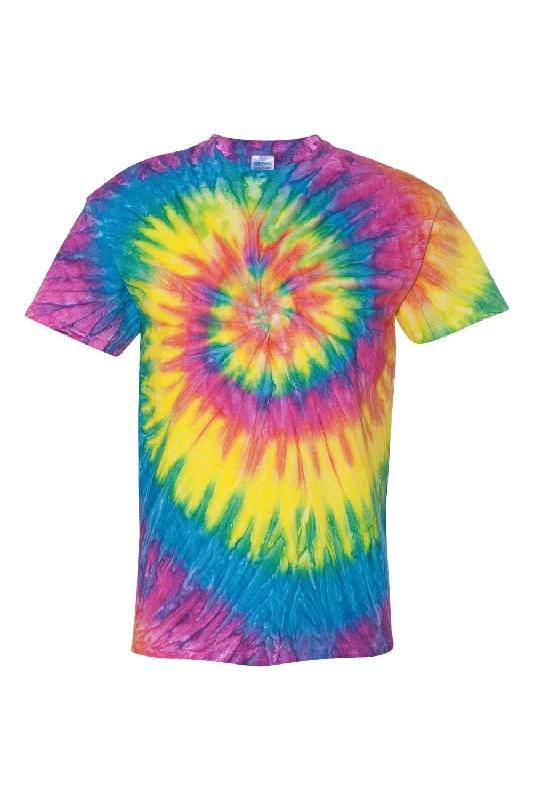 Dyenomite Mens Ripple Tie Dyed Short Sleeve Crewneck T-Shirt - Pastel Ripple