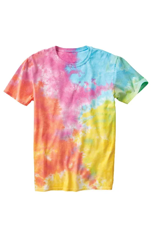 Dyenomite Mens Slushie Crinkle Tie Dyed Short Sleeve Crewneck T-Shirt - Aerial